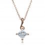 18k Rose Gold 18k Rose Gold Custom Princess Cut Pendant - Front View -  100068 - Thumbnail