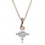 14k Rose Gold 14k Rose Gold Custom Princess Cut Pendant - Front View -  100068 - Thumbnail