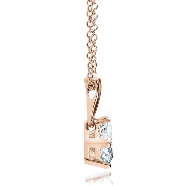 14k Rose Gold 14k Rose Gold Custom Princess Cut Pendant - Front View - 100068