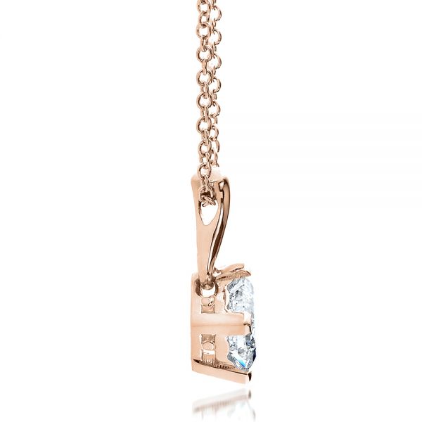 14k Rose Gold 14k Rose Gold Custom Princess Cut Pendant - Front View -  100068