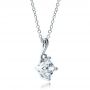  Platinum Custom Princess Cut Pendant - Flat View -  100068 - Thumbnail