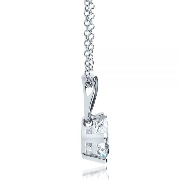 14k White Gold 14k White Gold Custom Princess Cut Pendant - Front View -  100068