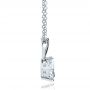 14k White Gold 14k White Gold Custom Princess Cut Pendant - Front View -  100068 - Thumbnail