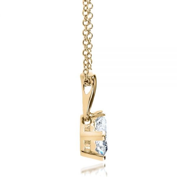 14k Yellow Gold 14k Yellow Gold Custom Princess Cut Pendant - Front View -  100068