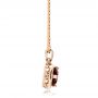 18k Rose Gold 18k Rose Gold Custom Red Sapphire And Diamond Halo Pendant - Side View -  100274 - Thumbnail