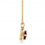 14k Yellow Gold Custom Red Sapphire And Diamond Halo Pendant - Side View -  100274 - Thumbnail
