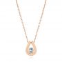 14k Rose Gold Custom Diamond Pendant - Three-Quarter View -  103981 - Thumbnail