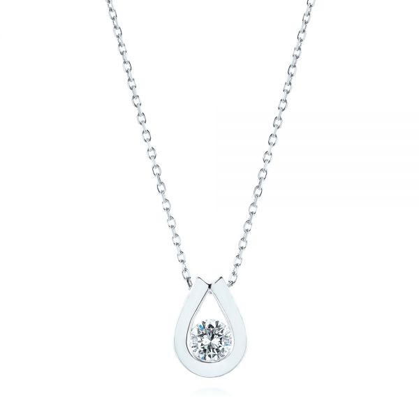  Platinum Platinum Custom Diamond Pendant - Three-Quarter View -  103981