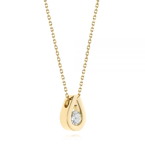 14k Yellow Gold 14k Yellow Gold Custom Diamond Pendant - Flat View - 103981