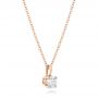 14k Rose Gold Custom Diamond Solitaire Pendant - Flat View -  102443 - Thumbnail
