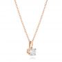 14k Rose Gold Custom Diamond Solitaire Pendant - Flat View -  102443 - Thumbnail