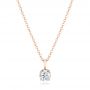 14k Rose Gold Custom Diamond Solitaire Pendant - Three-Quarter View -  102443 - Thumbnail