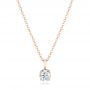 14k Rose Gold Custom Diamond Solitaire Pendant - Three-Quarter View -  102443 - Thumbnail