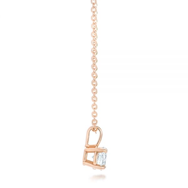 14k Rose Gold Custom Diamond Solitaire Pendant - Side View - 102443