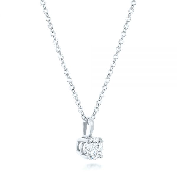 Platinum Platinum Custom Diamond Solitaire Pendant - Flat View - 102443