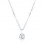 14k White Gold 14k White Gold Custom Diamond Solitaire Pendant - Three-Quarter View -  102443 - Thumbnail