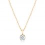 18k Yellow Gold 18k Yellow Gold Custom Diamond Solitaire Pendant - Three-Quarter View -  102443 - Thumbnail