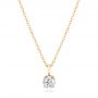 18k Yellow Gold 18k Yellow Gold Custom Diamond Solitaire Pendant - Three-Quarter View -  102443 - Thumbnail