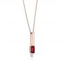 18k Rose Gold 18k Rose Gold Custom Ruby And Diamond Pendant - Flat View -  103527 - Thumbnail