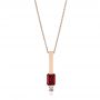 18k Rose Gold 18k Rose Gold Custom Ruby And Diamond Pendant - Three-Quarter View -  103527 - Thumbnail