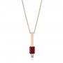 14k Rose Gold 14k Rose Gold Custom Ruby And Diamond Pendant - Three-Quarter View -  103527 - Thumbnail