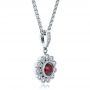  Platinum Platinum Custom Ruby And Diamond Pendant - Flat View -  100096 - Thumbnail