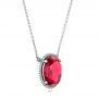 14k White Gold 14k White Gold Custom Ruby And Diamond Pendant - Flat View -  102523 - Thumbnail