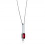 14k White Gold Custom Ruby And Diamond Pendant - Flat View -  103527 - Thumbnail