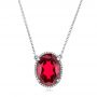  Platinum Platinum Custom Ruby And Diamond Pendant - Three-Quarter View -  102523 - Thumbnail