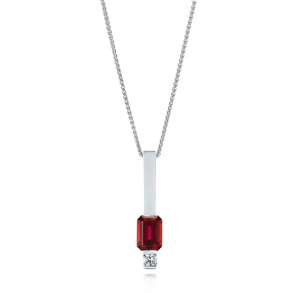 Custom Ruby and Diamond Pendant - Image