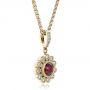 18k Yellow Gold 18k Yellow Gold Custom Ruby And Diamond Pendant - Flat View -  100096 - Thumbnail