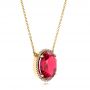 18k Yellow Gold Custom Ruby And Diamond Pendant - Flat View -  102523 - Thumbnail