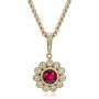 14k Yellow Gold 14k Yellow Gold Custom Ruby And Diamond Pendant - Front View -  100096 - Thumbnail