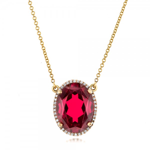 Custom Ruby and Diamond Pendant - Image