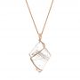 14k Rose Gold Custom Rutilated Quartz And Mesh Pendant - Three-Quarter View -  101538 - Thumbnail