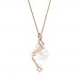 14k Rose Gold Custom Rutilated Quartz Pendant - Flat View -  101538 - Thumbnail