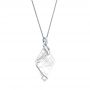 14k White Gold 14k White Gold Custom Rutilated Quartz Pendant - Flat View -  101538 - Thumbnail