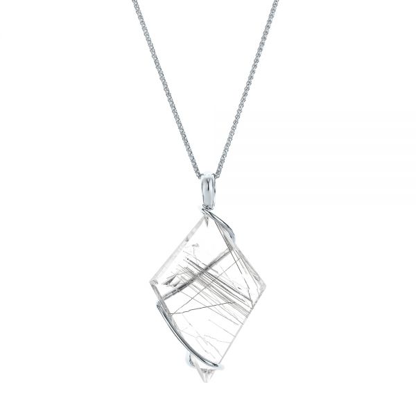 Platinum Custom Rutilated Quartz Pendant 101538 Seattle Bellevue Joseph Jewelry