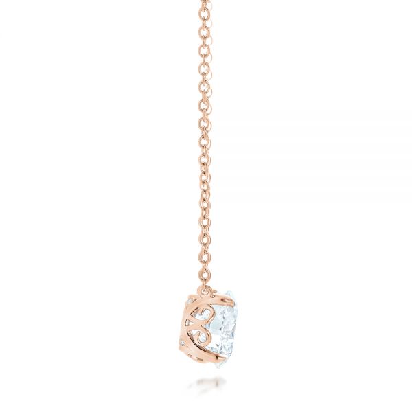 18k Rose Gold 18k Rose Gold Custom Solitaire Diamond Pendant - Side View -  102838 - Thumbnail