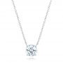 Platinum Custom Solitaire Diamond Pendant - Three-Quarter View -  102838 - Thumbnail