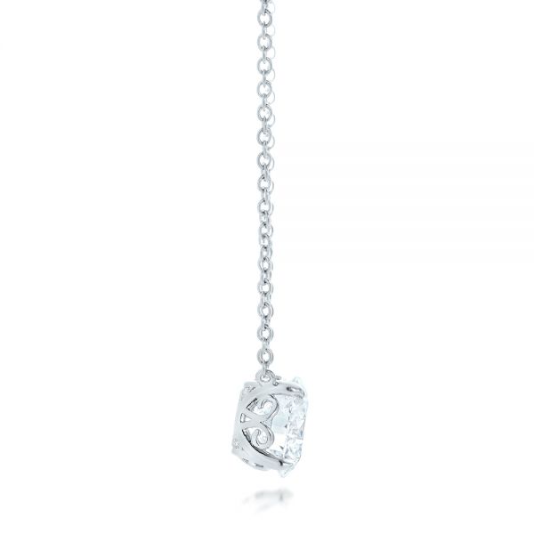  Platinum Custom Solitaire Diamond Pendant - Side View -  102838 - Thumbnail