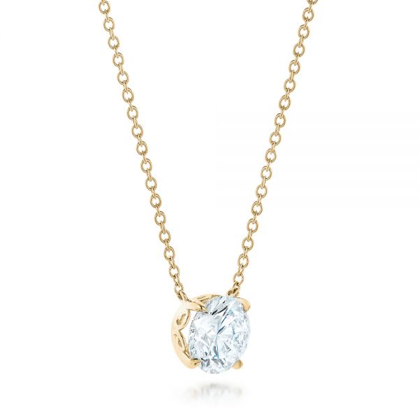 14k Yellow Gold 14k Yellow Gold Custom Solitaire Diamond Pendant - Flat View -  102838 - Thumbnail