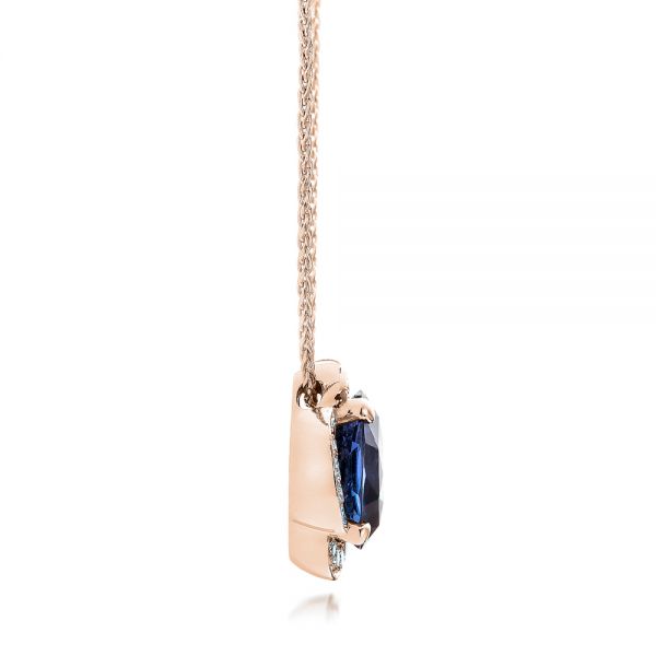 18k Rose Gold 18k Rose Gold Custom Spinel And Diamond Pendant - Side View - 101243