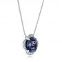 14k White Gold 14k White Gold Custom Spinel And Diamond Pendant - Flat View -  101243 - Thumbnail