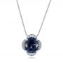 18k White Gold Custom Spinel And Diamond Pendant - Three-Quarter View -  101243 - Thumbnail