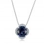 18k White Gold Custom Spinel And Diamond Pendant - Three-Quarter View -  101243 - Thumbnail