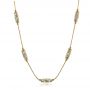 14k Yellow Gold Custom Station Diamond Necklace - Three-Quarter View -  101865 - Thumbnail