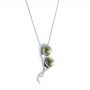 14k White Gold Custom Tahitian Pearl And Diamond Pendant - Flat View -  102522 - Thumbnail