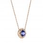 18k Rose Gold 18k Rose Gold Custom Tanzanite And Diamond Pendant - Flat View -  105106 - Thumbnail