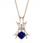 14k Rose Gold 14k Rose Gold Custom Tanzanite And Diamond Pendant - Three-Quarter View -  103982 - Thumbnail